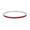 BRACCIALE TENNIS ELASTICO CON CRYSTAL ROSSO RUBINO MM 4 IN ACCIAIO