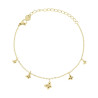 BRACCIALE CATENA FORZATINA DIAMANTATA CON FARFALLE BOMBATE PENDENTI IN ACCIAIO COLORE ORO