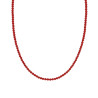 COLLANA FILO PERLE MM 3 COLORE ROSSO CORALLO IN ACCIAIO