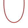COLLANA FILO PERLE MM 4 COLORE ROSSO CORALLO IN ACCIAIO