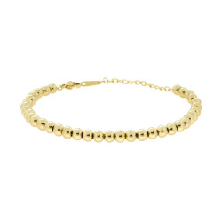 BRACCIALE CATENA PALLINE LISCE MM 5 IN ACCIAIO COLORE ORO