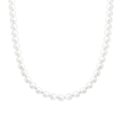 COLLANA CON FILO PERLE MM 8 IN ACCIAIO
