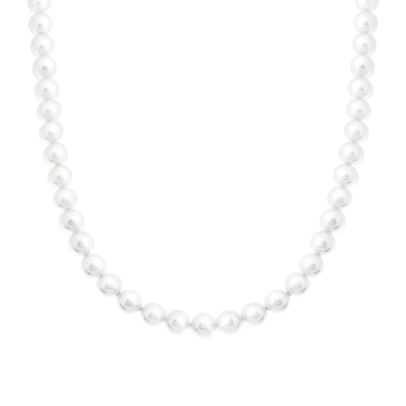 COLLANA CON FILO PERLE MM 8 IN ACCIAIO