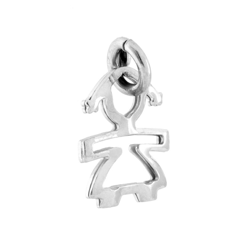 CIONDOLO BIMBA IN ARGENTO 925 GALVANICA RODIO