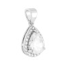 PARURE SET ORECCHINI E CIONDOLO GOCCIA CUBIC ZIRCONIA BIANCO CONTORNATO DA CUBIC ZIRCONIA BIANCHI IN ARGENTO 925 GALVANICA RODIO