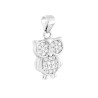PARURE SET ORECCHINI E CIONDOLO GUFO CON CUBIC ZIRCONIA BIANCHI IN ARGENTO 925 GALVANICA RODIO