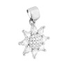 PARURE SET ORECCHINI E CIONDOLO GIRASOLE CON CUBIC ZIRCONIA BIANCHI IN ARGENTO 925 GALVANICA RODIO