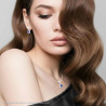 PARURE SET ORECCHINI E CIONDOLO TONDO PENDENTE BLU ZAFFIRO CONTORNATO DA CUBIC ZIRCONIA BIANCHI IN ARGENTO 925 GALVANICA RODIO