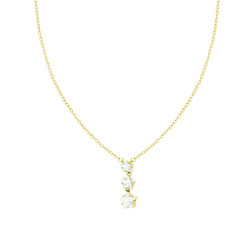 COLLANA CATENA FORZATINA DIAMANTATA CON STELLE TRILOGY CRYSTAL BIANCHI IN ACCIAIO E OTTONE COLORE ORO