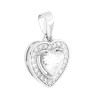 PARURE SET ORECCHINI E CIONDOLO CUORE BIANCO CONTORNATO DA CUBIC ZIRCONIA BIANCHI IN ARGENTO 925 GALVANICA RODIO
