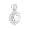 PARURE SET ORECCHINI E CIONDOLO TONDO BIANCO CONTORNATO DA CUBIC ZIRCONIA BIANCHI IN ARGENTO 925 GALVANICA RODIO