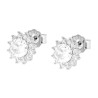 PARURE SET ORECCHINI E CIONDOLO TONDO BIANCO CONTORNATO DA CUBIC ZIRCONIA BIANCHI IN ARGENTO 925 GALVANICA RODIO