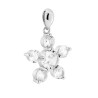 PARURE SET ORECCHINI E CIONDOLO FIORE CON CUBIC ZIRCONIA BIANCHI IN ARGENTO 925 GALVANICA RODIO