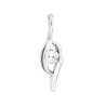 PARURE SET ORECCHINI E CIONDOLO NASTRO CON PUNTO LUCE CUBIC ZIRCONIA BIANCHI IN ARGENTO 925 GALVANICA RODIO