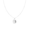 COLLANA CATENA FORZATINA DIAMANTATA SOLE LUNA CON CUBIC ZIRCONIA BIANCO IN ARGENTO 925 GALVANICA RODIO