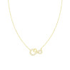 COLLANA CATENA FORZATINA DIAMANTATA INFINITO CUORE CON CUBIC ZIRCONIA BIANCHI IN ARGENTO 925 GALVANICA ORO