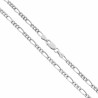 CATENA FIGARO ALTERNATA 080 3+1 VUOTO SEZIONE MM 3 LUNGHEZZA CM 60 IN ARGENTO 925 GALVANICA RODIO