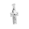 CIONDOLO CROCE LATINA CON GESÙ CRISTO IN ARGENTO 925 GALVANICA RODIO