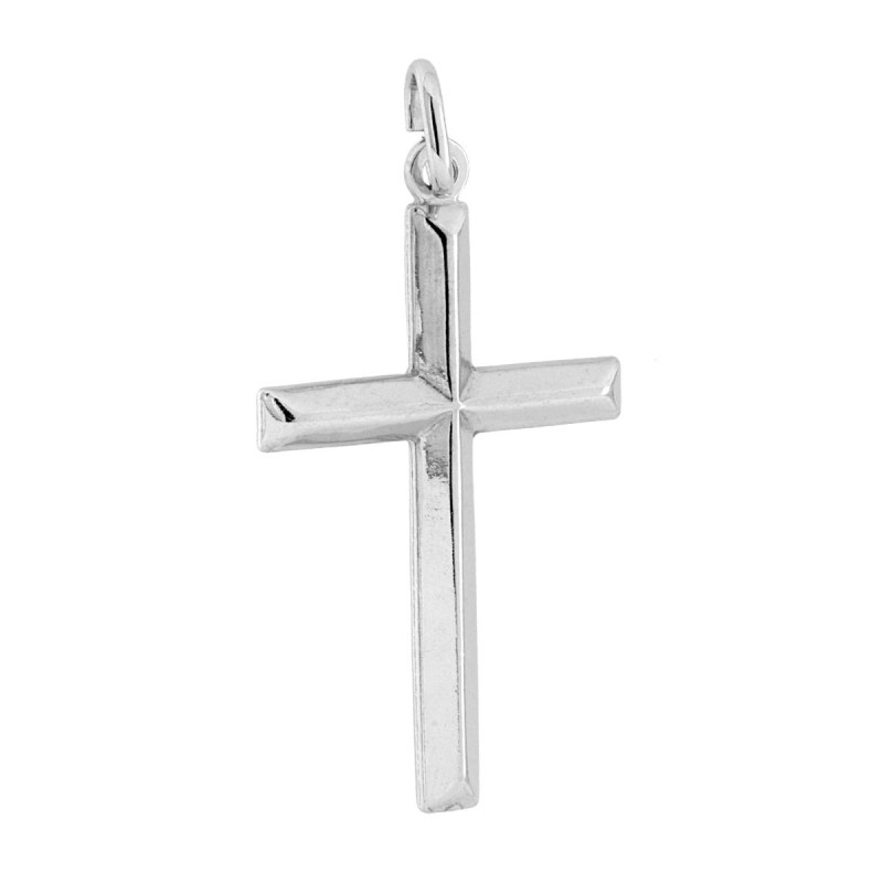 CIONDOLO CROCE IN ARGENTO 925 GALVANICA RODIO