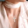 CIONDOLO CROCE IN ARGENTO 925 GALVANICA RODIO