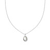COLLANA CATENA FORZATINA DIAMANTATA CON OVALE DIAMANTATO CON PERLA IN ACCIAIO E OTTONE