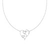 COLLANA CATENA FORZATINA DIAMANTATA CON CUORI E CRYSTAL BIANCHI IN ACCIAIO E OTTONE