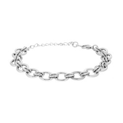 BRACCIALE CATENA FORZATINA MULTIMAGLIA IN ACCIAIO