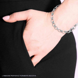 BRACCIALE CATENA FORZATINA MULTIMAGLIA IN ACCIAIO