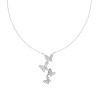COLLANA CATENA FORZATINA CON FARFALLE E CRYSTAL BIANCHI IN ACCIAIO E OTTONE