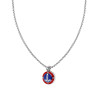 COLLANA CATENA VENEZIANA TONDA CON ANCORA SMALTO ROSSO E BLU IN ACCIAIO