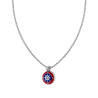 COLLANA CATENA VENEZIANA TONDA CON TIMONE SMALTO ROSSO E BLU IN ACCIAIO