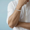 BRACCIALE UOMO MAGLIA IMPERNIATA IN ACCIAIO