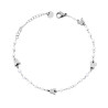BRACCIALE CATENA CON PERLE E FARFALLE IN ACCIAIO