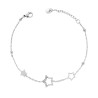 BRACCIALE CATENA FORZATINA DIAMANTATA CON STELLE E CRYSTAL BIANCHI IN ACCIAIO