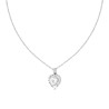 COLLANA CATENA FORZATINA DIAMANTATA CON CUORE E CRYSTAL BIANCHI IN ACCIAIO
