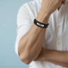 BRACCIALE UOMO MULTIFILO IN ECOPELLE NERO CON ACCESSORI IN ACCIAIO