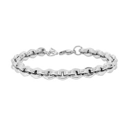 BRACCIALE UOMO CATENA FORZATINA ESAGONALE IN ACCIAIO