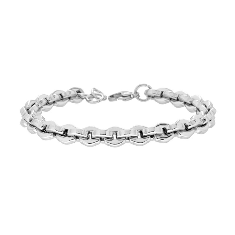 BRACCIALE UOMO CATENA FORZATINA ESAGONALE IN ACCIAIO
