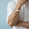 BRACCIALE UOMO MAGLIA IMPERNIATA CON TARGA IN ACCIAIO
