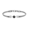 BRACCIALE UOMO SEMIRIGIDO CON FILO INTRECCIATO E TIMONE IN ACCIAIO