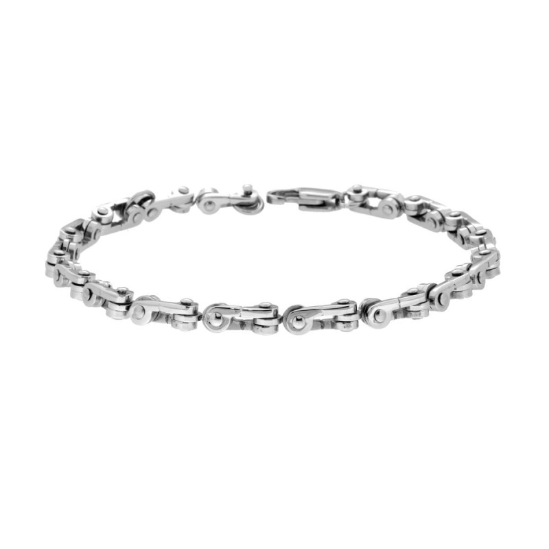 BRACCIALE UOMO MAGLIA IMPERNIATA IN ACCIAIO