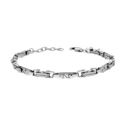 BRACCIALE UOMO MAGLIA IMPERNIATA IN ACCIAIO