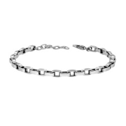 BRACCIALE UOMO CATENA VENEZIANA LUNGA IN ACCIAIO