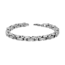 BRACCIALE UOMO CATENA BIZANTINA IN ACCIAIO