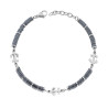 BRACCIALE UOMO CATENA DI BULLONCINI IN CERAMICA ANTRACITE E ANCORE IN ACCIAIO