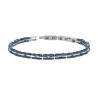 BRACCIALE UOMO MAGLIA IMPERNIATA CON CERAMICA BLU IN ACCIAIO