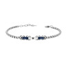 BRACCIALE UOMO MAGLIA IMPERNIATA CON CATENA VENEZIANA CERAMICA BLU E CRYSTAL NERO IN ACCIAIO