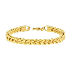 BRACCIALE UOMO CATENA FRANCO IN ACCIAIO COLORE ORO