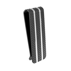 FERMACRAVATTA PLAIN QUADRETTATO A STRISCE IN ACCIAIO COLORE NERO