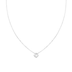 COLLANA CATENA FORZATINA DIAMANTATA CON PUNTO LUCE CUBIC ZIRCONIA BIANCO MM 6 IN ARGENTO 925 GALVANICA RODIO